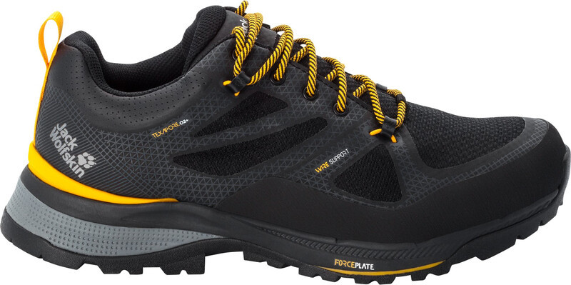 Jack Wolfskin Force Striker Texapore Buty Mężczyźni, szary/żółty UK 9,5 | EU 44 2021 Buty turystyczne 4038841-6055095