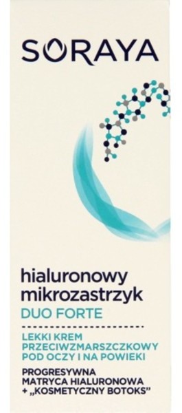 Soraya Hialuronowy Mikrozastrzyk Duo Forte 15 ml Lekki krem przeciwzmarszczkowy pod oczy DARMOWA DOSTAWA DO KIOSKU RUCHU OD 24,99ZŁ