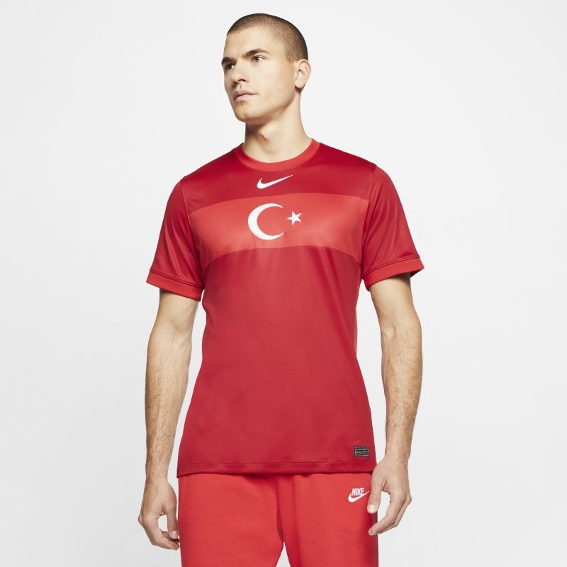 Nike Męska koszulka piłkarska Turcja Stadium 2020 (wersja wyjazdowa) - Czerwony