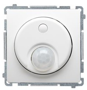 Kontakt Kontakt_Simon Łącznik z czujnikiem ruchu z przekaźnikiem z zabezpieczeniem (moduł) 8(2)A. 230V biały Wymagana instalacja 3-przewodowa DCR11P.01/11