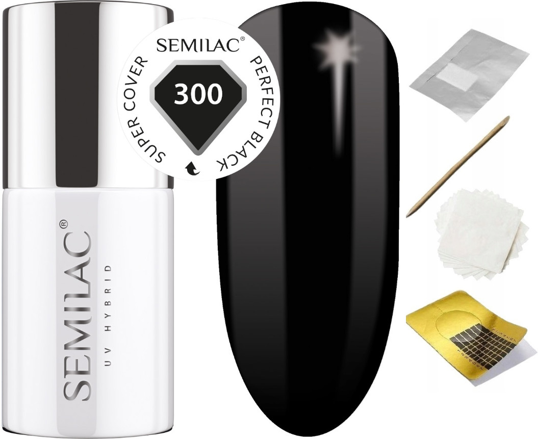 Semilac 300 PERFECT BLACK czarny lakier hybrydowy 5902751426045