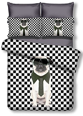 DecoKing DecoKing  Pościel Mikrofibra - Anilove - MrPug 200x200 + 80x80*2 cm