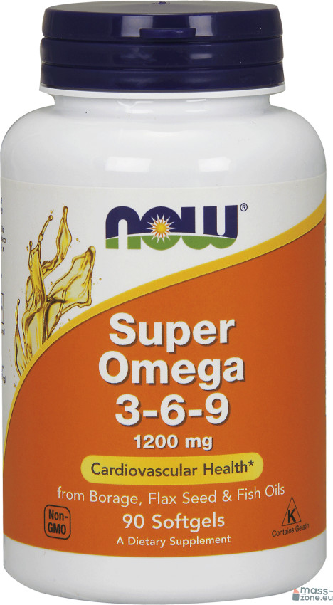 Now Foods NOW Omega 3-6-9 SUPER 90 kaps. układ krążenia, skóra, zdrowe stawy N1839