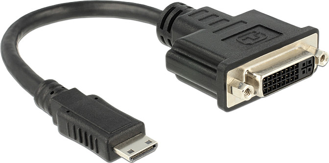 Delock Adapter HDMI Mini-C męski -> DVI 24+5 żeński, 20 cm (65564)