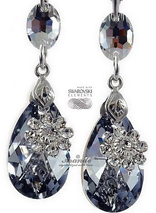 Swarovski unikatowe kolczyki COMET LOTUS SREBRO