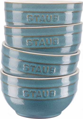 Staub Staub Serving - zestaw 4 misek okrągłych 14 cm, antyczny turkusowy 40508-147-0