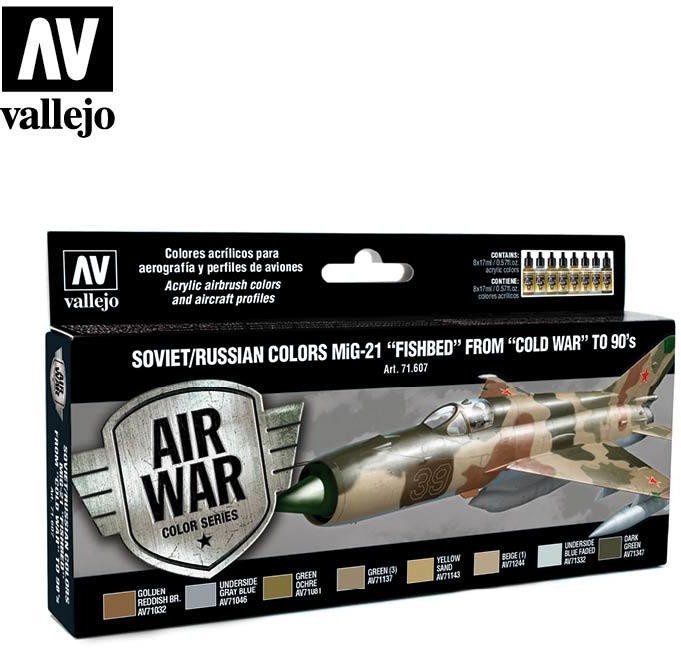 Vallejo Zestaw Air War 8 farb - Soviet / Russian colors Mig-21 