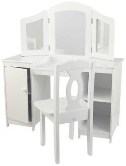 top KidKraft Duża Drewniana Toaletka KidKraft Deluxe z krzesełkiem dla dziewczynek 13018