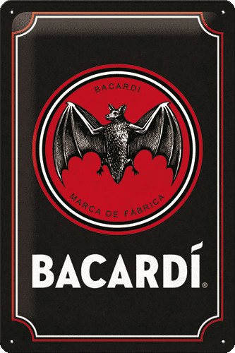 NOSTALGIC-ART NOSTALGIC ART tabliczka metalowa Bacardi Black Logo) 20x30 cm