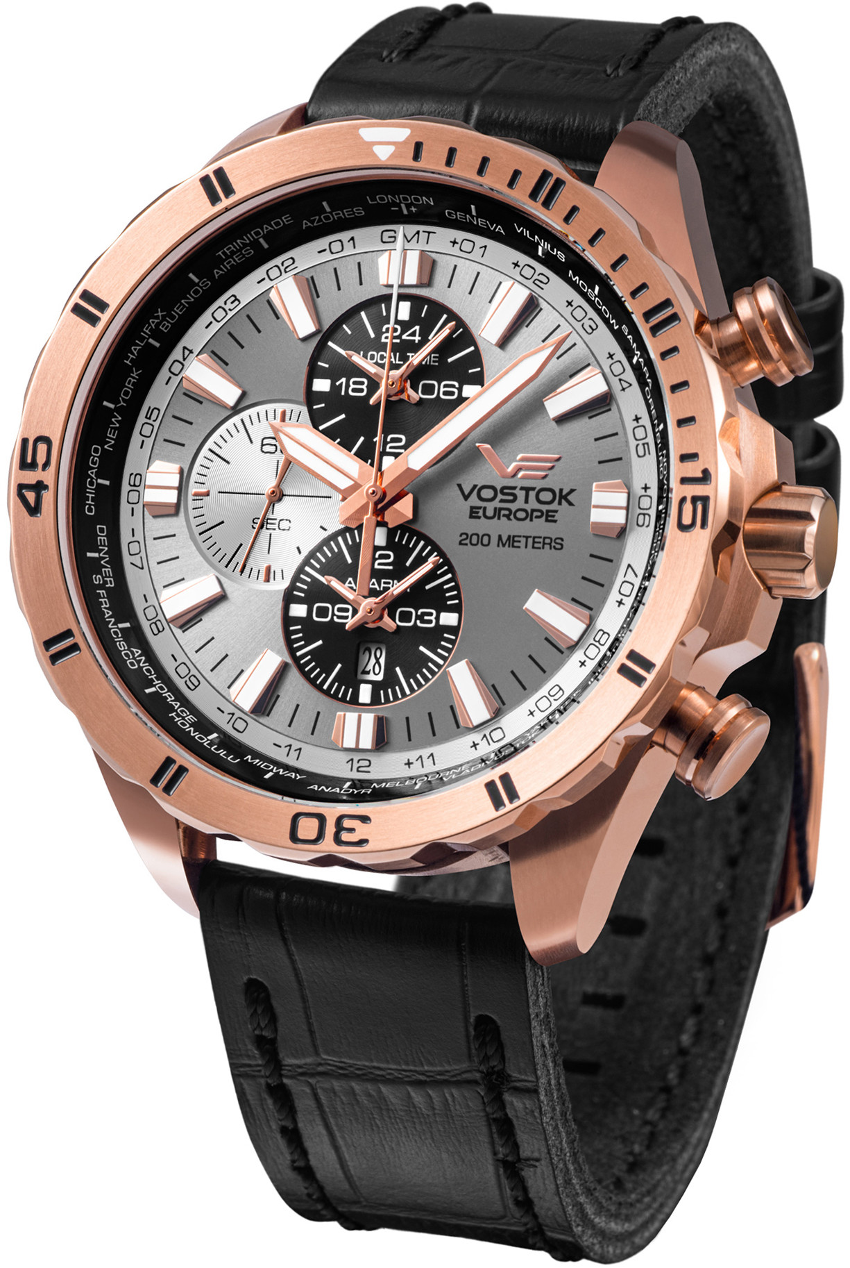 Vostok Europe Zegarek YM26-320B653 Almaz Dual Time -