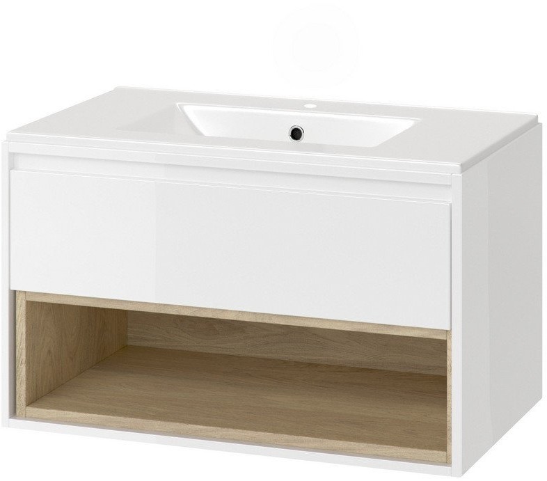 Excellent EXCELLENT Tuto Szafka pod umywalkę 80 cm Biała-Dąb MLEX.0101.800.WHBL