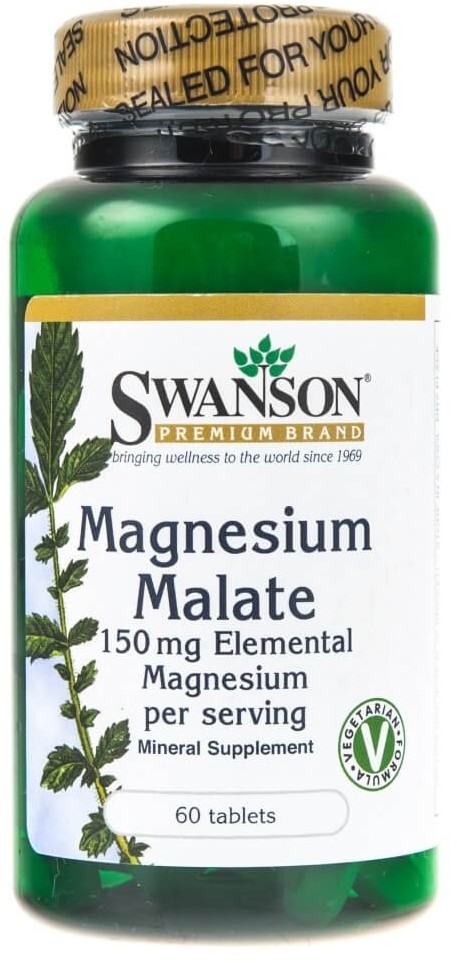 SWANSON Magnesium Malate (Jabłaczan Magnezu) 150 mg - 60 tabletek