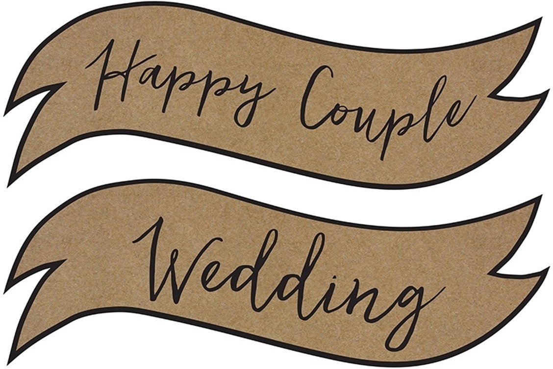 Party Deco Foto rekwizyt Happy Couple i Wedding - 2 szt. TDZ14