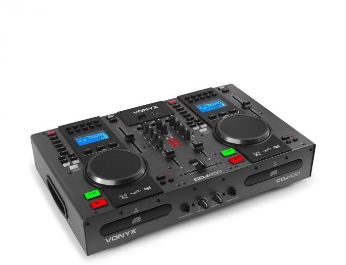 Vonyx Vonyx CDJ450, DJ Workstation 2, Odtwarzacz, CD, BT, 2 USB 2-kanałowy, mikser Sky-172.805
