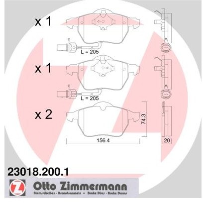 ZIMMERMANN Klocki hamulcowe - komplet 23018.200.1