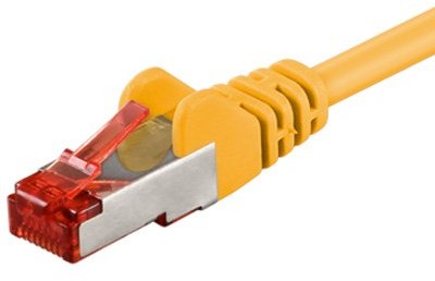 Goobay Wentronic 95566 kabel sieciowy Cat6 S/FTP (2 X wtyk RJ45, PIMF podwójnie ekranowany) Żółty