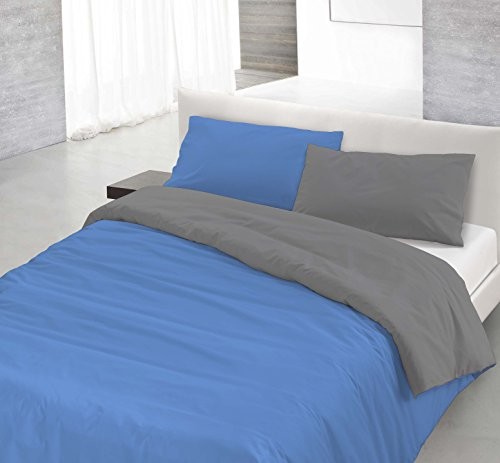 Italian Bed Linen 8058575000019 zestaw pościeli z zamkiem na kołdrę i poszewki na poduszkę, jednokolorowy, dwustronna, 100% bawełna 8058575000439