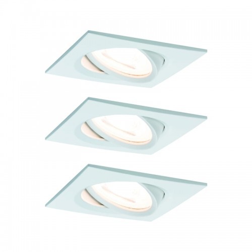 Paulmann Zestaw Nova kwadr wych LED 3x6,5W 2700K 230V GU10 51mm Biały-mat/alu 93436