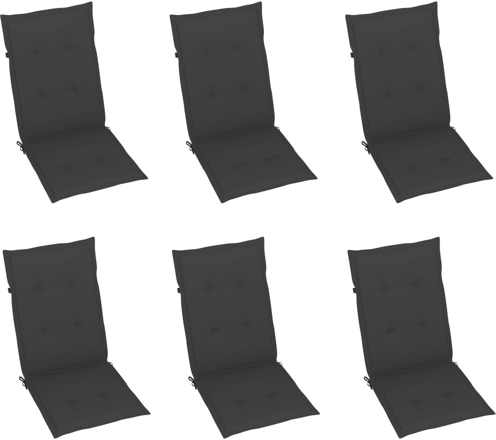 vidaXL Poduszki na krzesła ogrodowe, 6 szt., antracytowe, 120x50x4 cm 314104