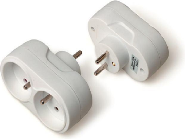 GTV Rozgałęziacz wtyczkowy 2x2P+Z biały AE-RU0102-00 AE-RU0102-00