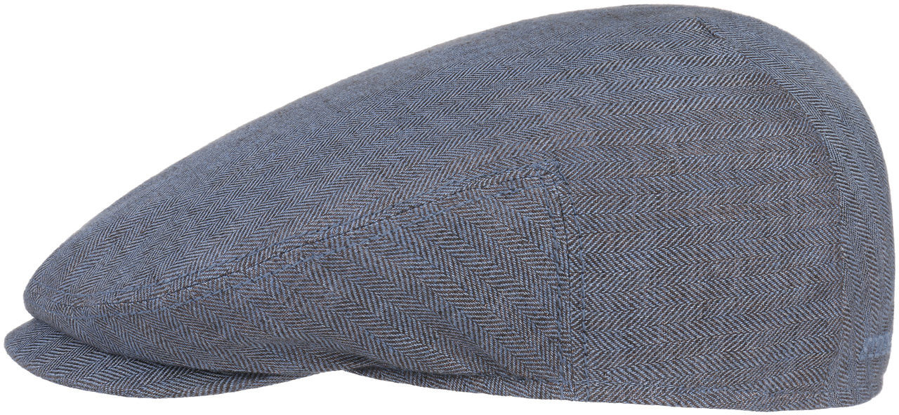 Płaski Kaszkiet Woodfield Linen by Stetson, brązowo-niebieski, 63 cm