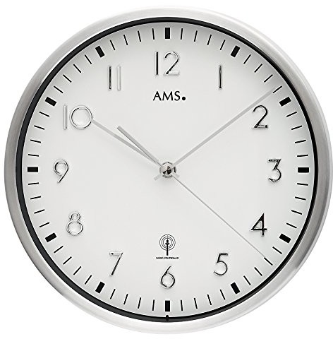 AMS 5912 Zegar ścienny sterowany falami radiowymi nowoczesny metalowy F5912