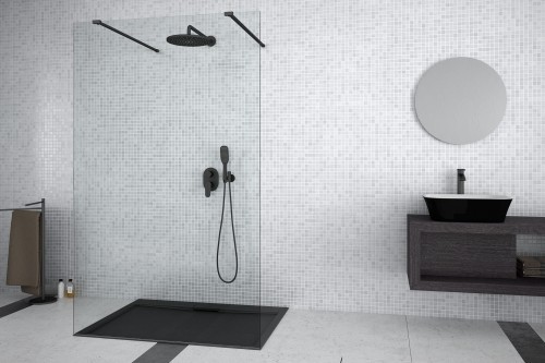 Besco Kabina prysznicowa Walk In Aveo Due Black 90 Besco