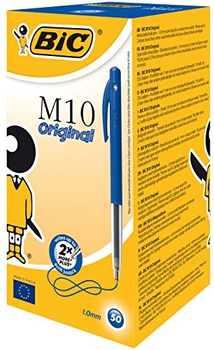BIC druku ball point Pen M10, 0.4 MM, pudełko  50 sztuki, niebieskie 844345