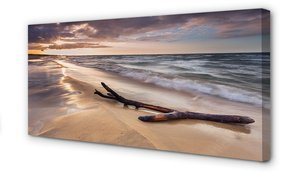 PL Tulup Obrazy na płótnie Gdańsk Plaża morze zachód słońca 125x50cm