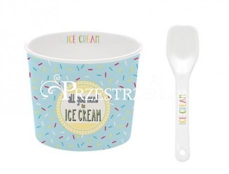 Nuova Cer Easy life r2s KUBECZEK PORCELANOWY DO LODÓW z ŁYŻECZKĄ - Ice Cream Blue R0083ONF3