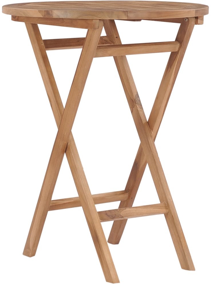 vidaXL Składany stół ogrodowy, 60 cm, lite drewno tekowe