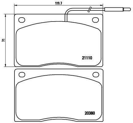 BREMBO Zestaw klocków hamulcowych, hamulce tarczowe P 68 012