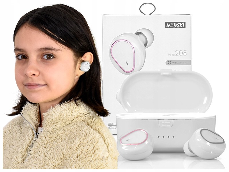 Słuchawki Pchełki Douszne+powerbank Etui Ładujące