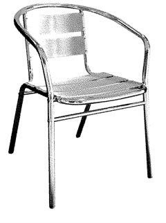 Bolero u419 fotel, aluminium, 530 MM w X D 580 MM X 735 MM X szer. x wys. (4 sztuki) U419