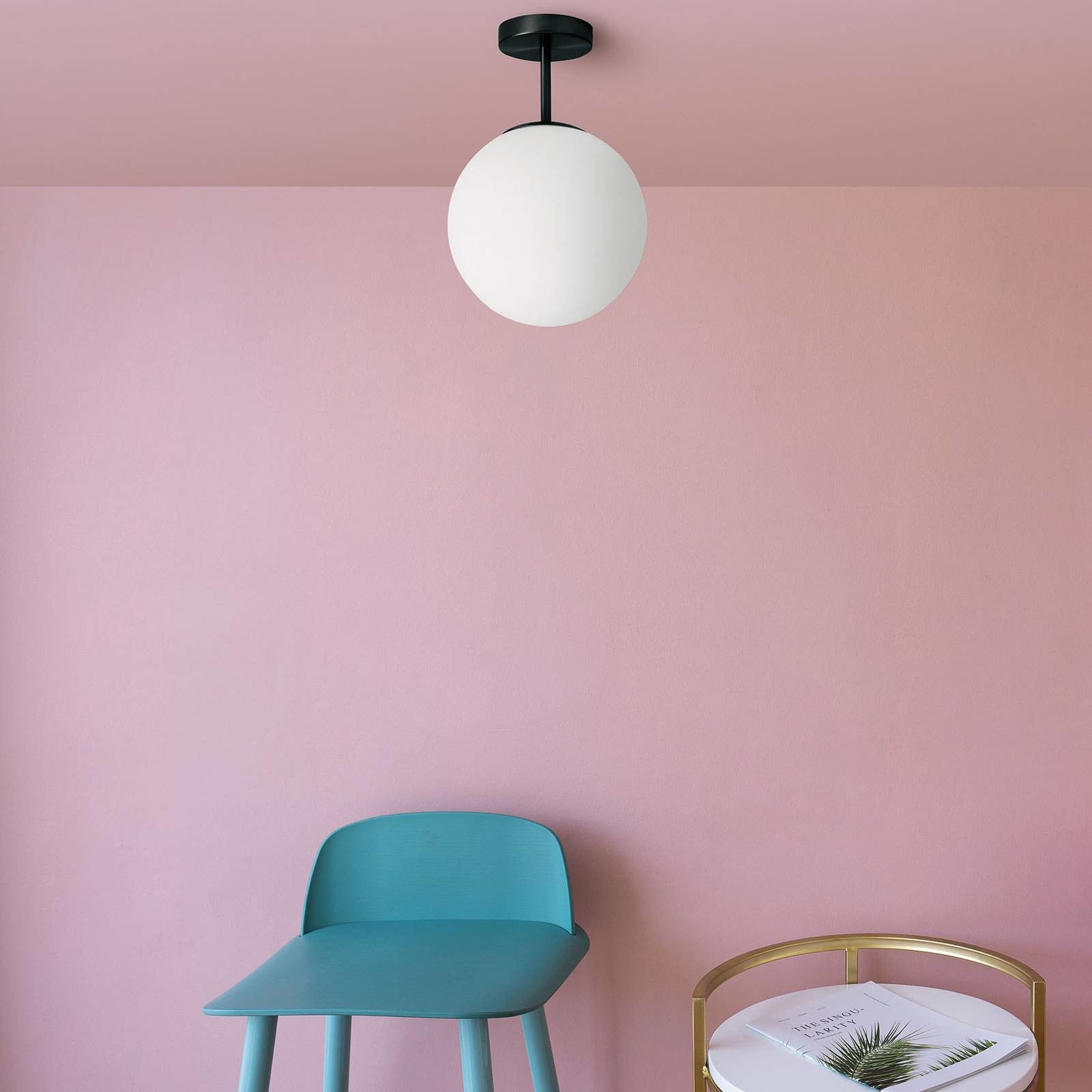 Sforzin Lampa sufitowa Jugen, czarna/biała, 1-punktowa