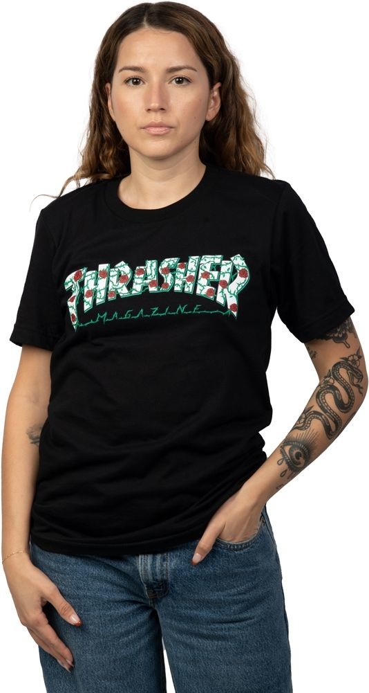 Thrasher t-shirt damski GIRLS ROSES TEE Black