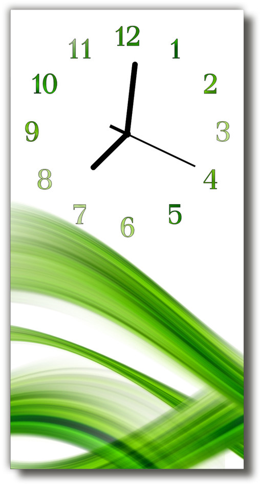 tulup pl Zegar Szklany Pionowy Abstrakcja Grafika zielony 30x60cm