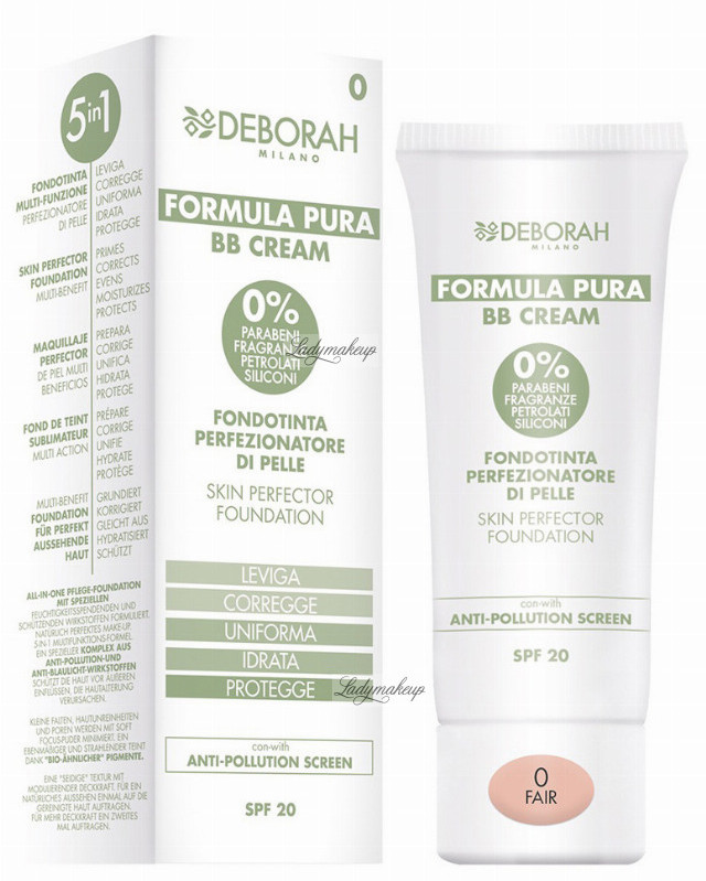 Deborah milano MILANO - FORMULA PURA - BB CREAM - Krem BB - SPF20 - 30 ml - 0 - FAIR