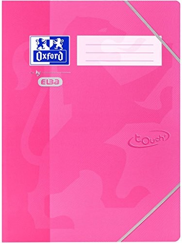Elba Oxford OXFORD by 400103396 10 x teczka z napinaczami narożnymi w formacie DIN A3 z narożnymi narożnikami dla bezpiecznego zamknięcia, 3 zaokrąglone klapy, mocny karton z miękką powierzchnią, różowy 400103396