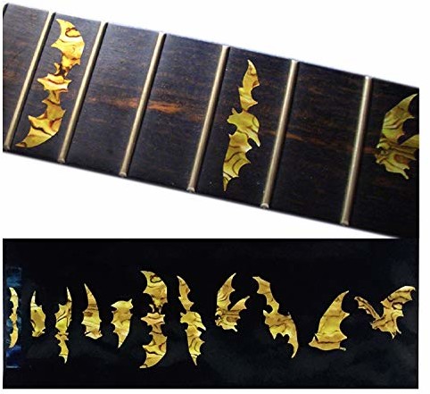 Inlaystickers Inlay Sticker Markery progowe do gitar i basów - skrzydła nietoperza - Ocher F-021BW-OC