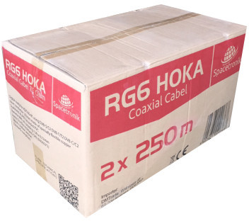 Spacetronik Kabel RG6 HOKA 4K 102 CU Dualshield 2x250mb