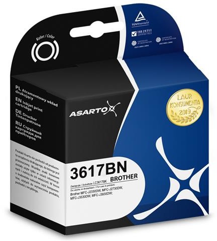 Asarto Tusz do Brother 3617BN | LC3617BK | 550 str. | black polcan-AS-B3617BN