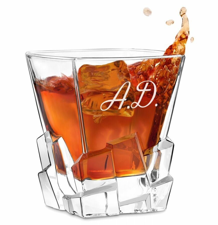 Murrano Szklanka do whisky z grawerowanymi inicjałami dla gentlemana SZIB-026