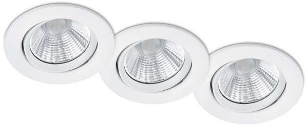 Trio Wpuszczane LAMPY sufitowe PAMIR 650510331 zestaw 3 oczek OPRAWY podtynkowe LED 16,5W do zabudowy IP23 białe 650510331