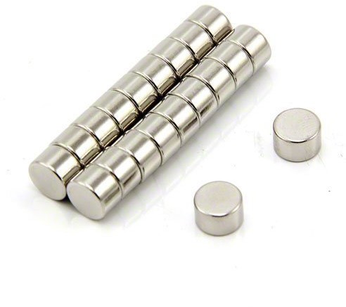 first4magnets o średnicy 8 MM, 5 MM grubsza, N42 magnes neodymowy  , 1,9 kg siły przyciągania opakowanie 2 sztuki, F324  20