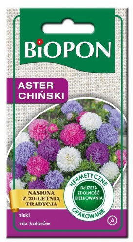 Biopon Aster chiński karłowy mix kolorów - nasiona 1g