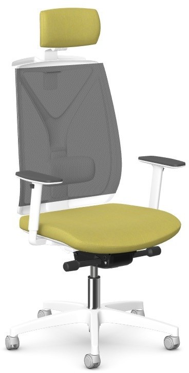 Intarseating Fotel gabinetowy VELIA biały, z zagłówkiem i wieszakiem KA-VELIA-TMWA-103-01/TR9