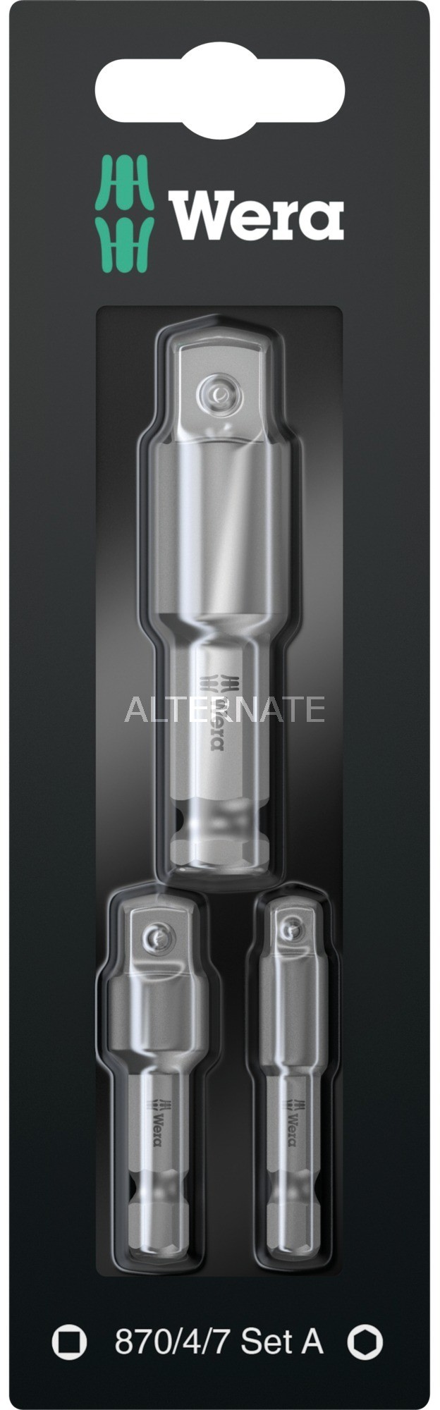 Wera 870/4/7 Set A SB końcówka wkrętakowa 3 szt., Klucz nasadowy 4013288139115