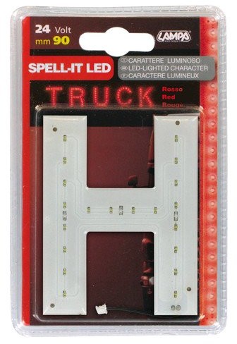 Lampa Klej litery H 24 V czerwona LED 98937