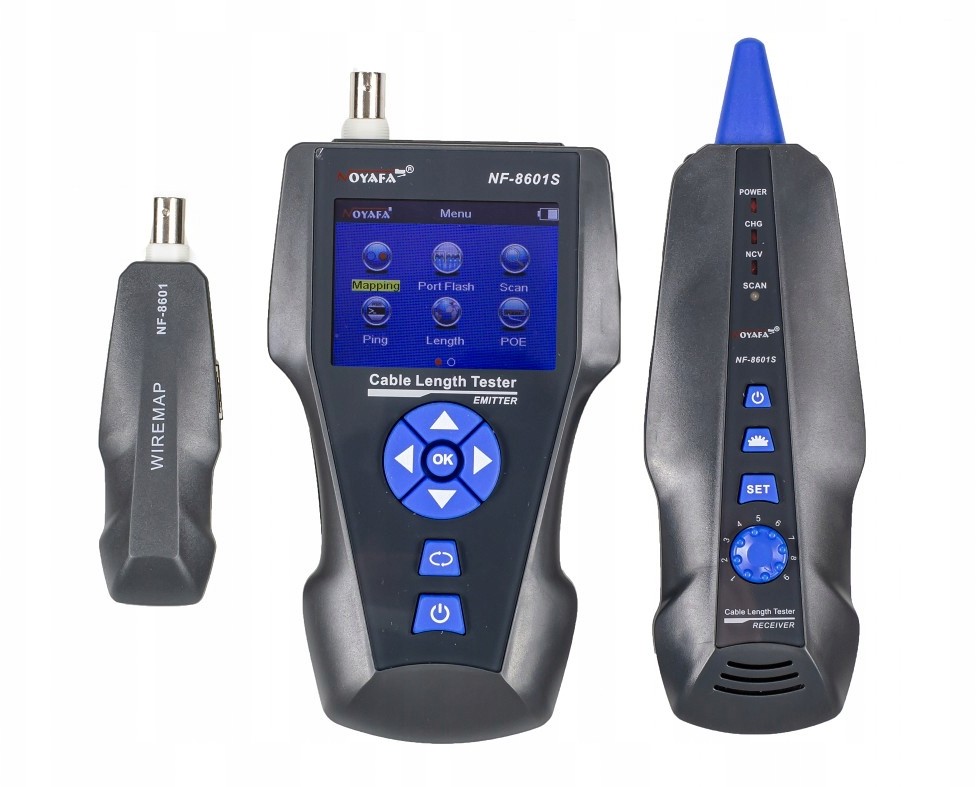 Tester sieci Noyafa NF-8601S LCD, ping, PoE, Tdr